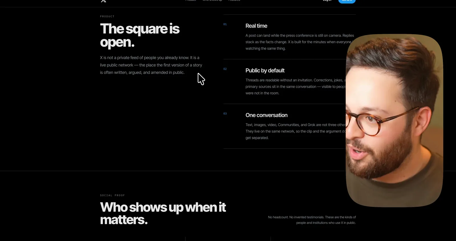 The finished landing page the builder bot produced: a dark page headed 